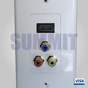 PLACA DE PARED 1 JACK HDMI + 3 JACK RCA SUMMIT